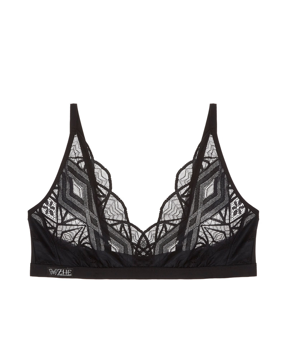 Zhe Wicked Sheer Lace Bralette in black