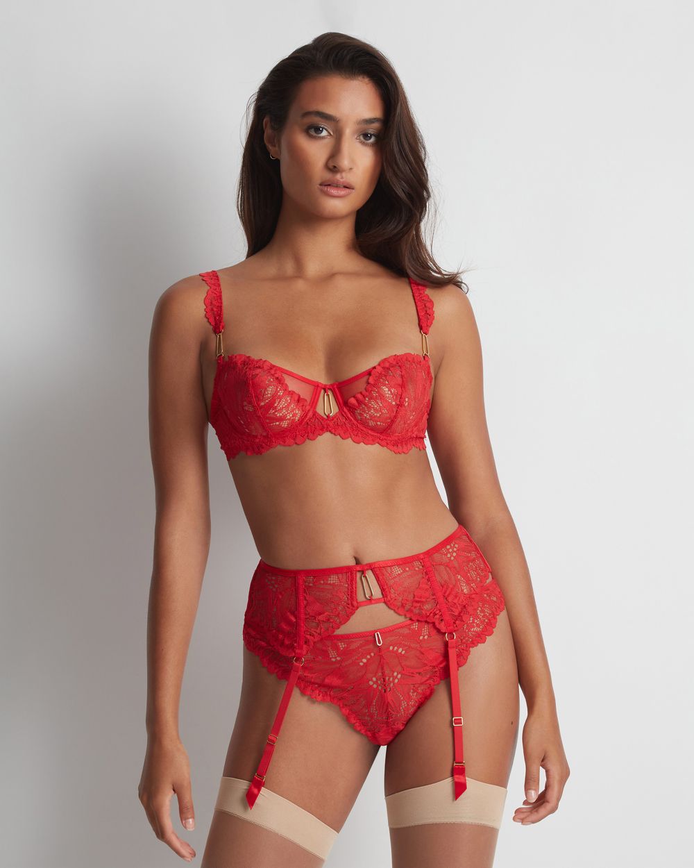 Aubade Flowermania Half Cup Bra in red