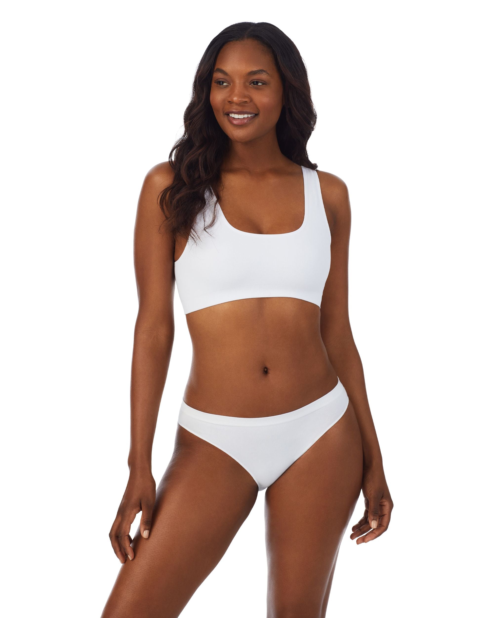 OnGossamer Cabana Cotton Seamless Easy Tank Bralette in white