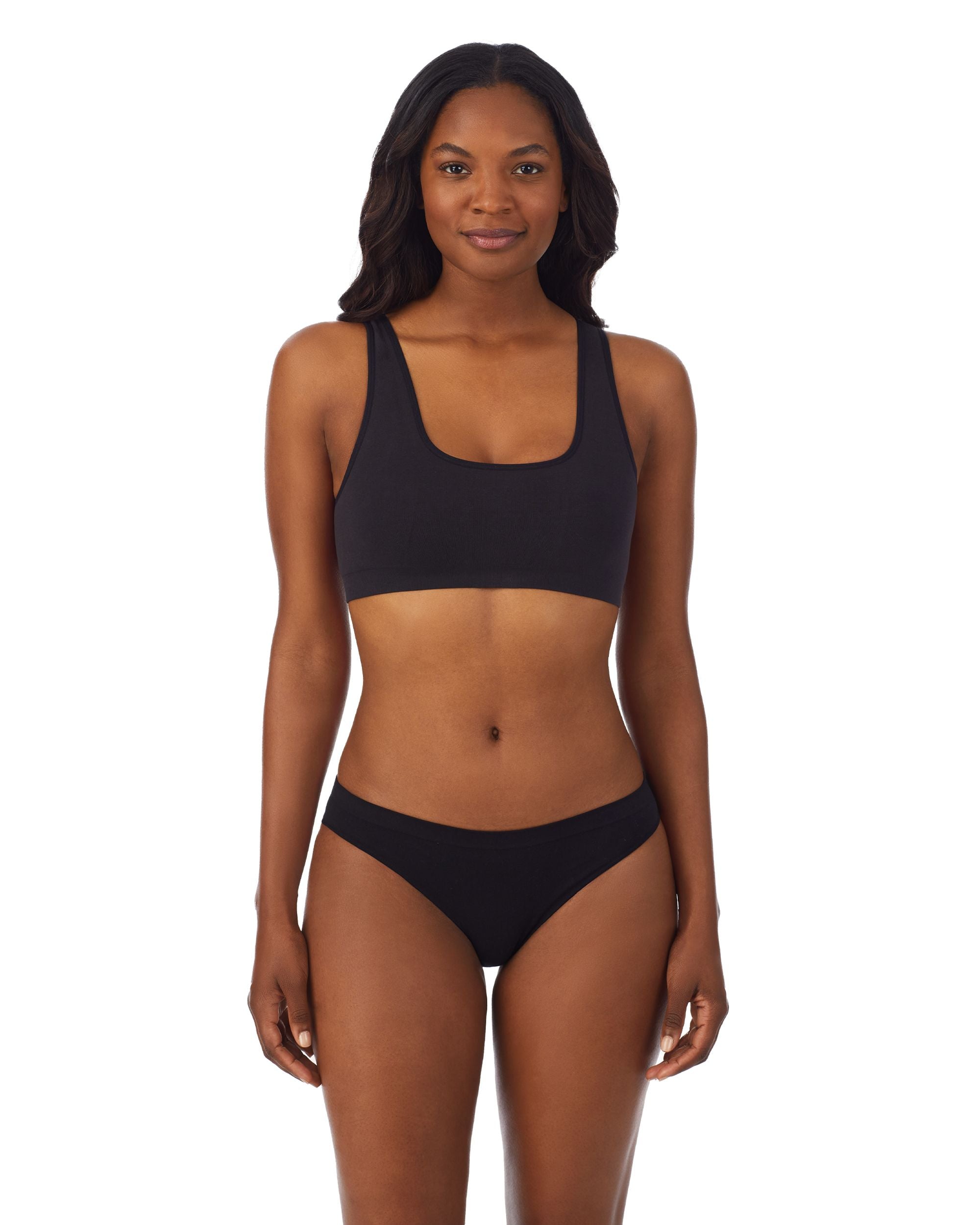 OnGossamer Cabana Cotton Seamless Easy Tank Bralette in black
