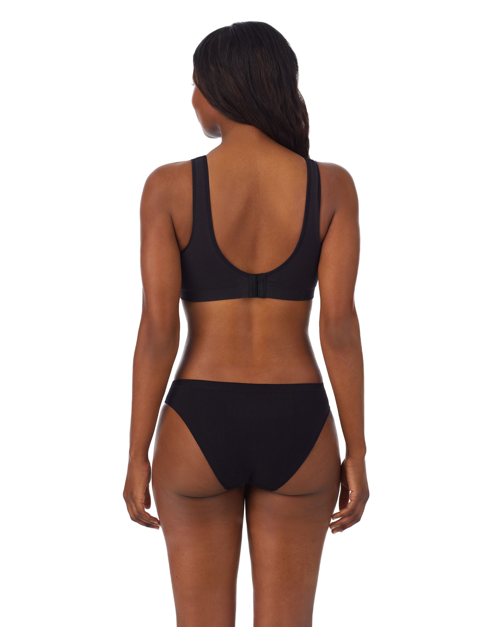 OnGossamer Cabana Cotton Seamless Easy Tank Bralette in black