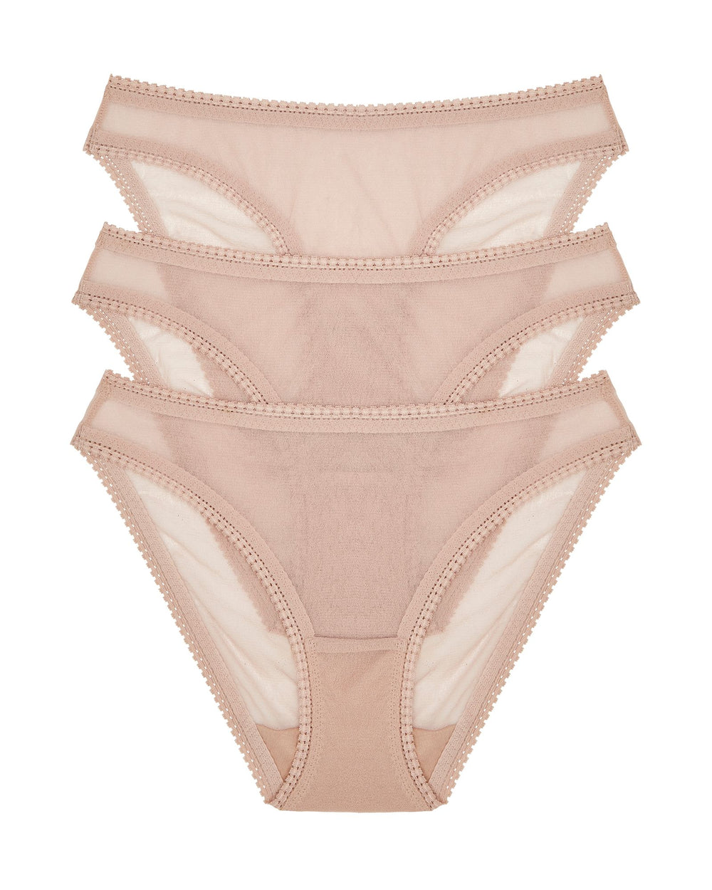 OnGossamer Mesh Hip Bikini 3 Pack in beige