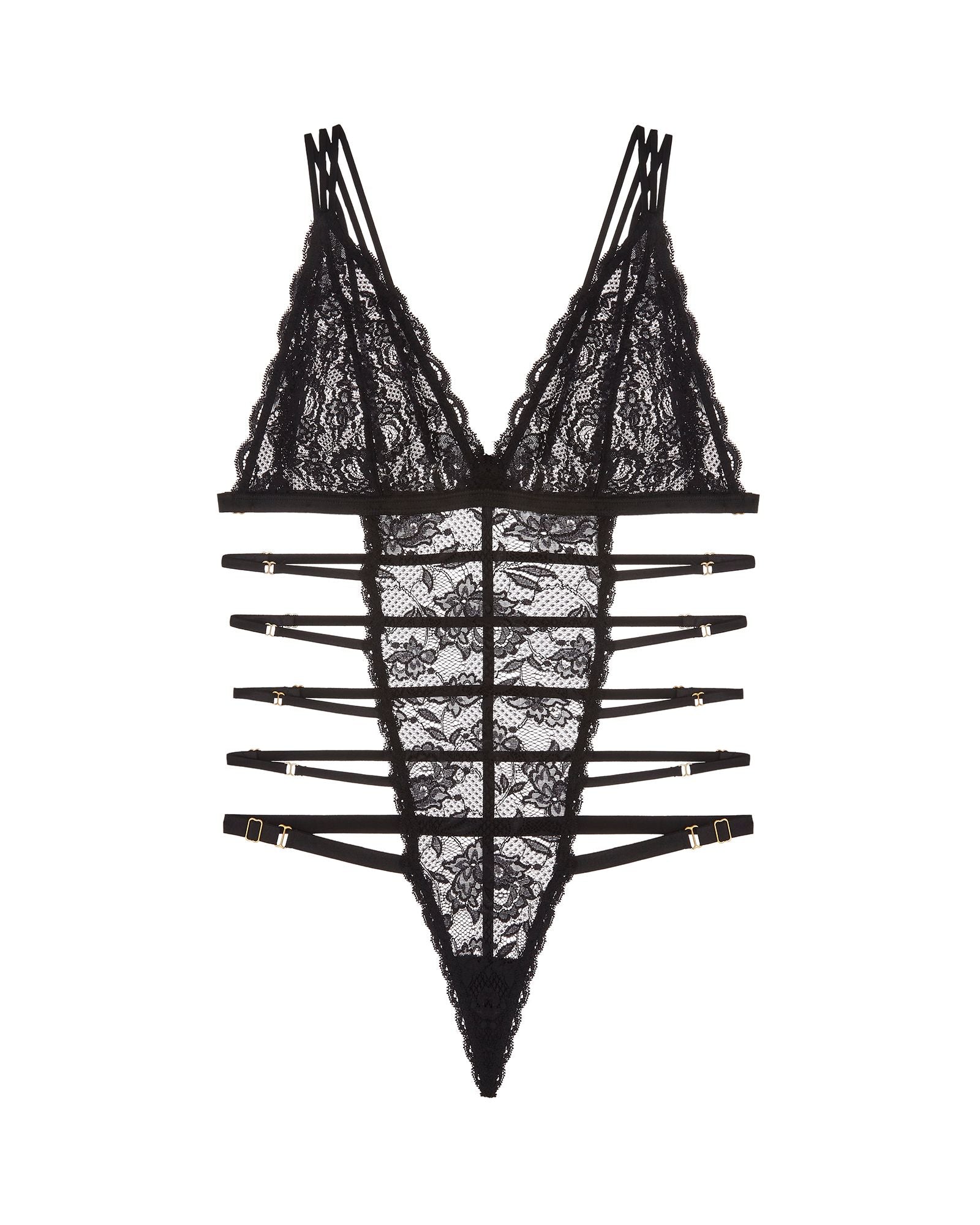 Cosabella Never Say Never Tie Me Down Deep V Teddy in black