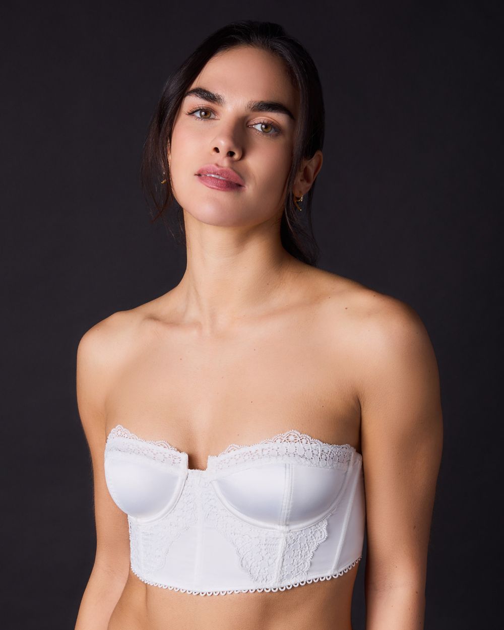 Free People Intimately FP Lots of Love Underwire Cropped Corset in white