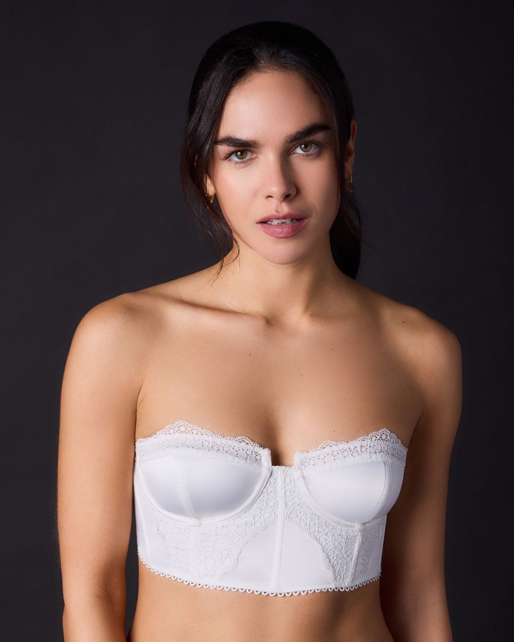 Free People Intimately FP Lots of Love Underwire Cropped Corset in white
