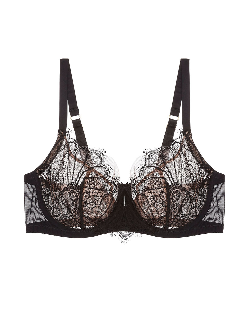 TeAmore Swan Leavers Lace Bra in black