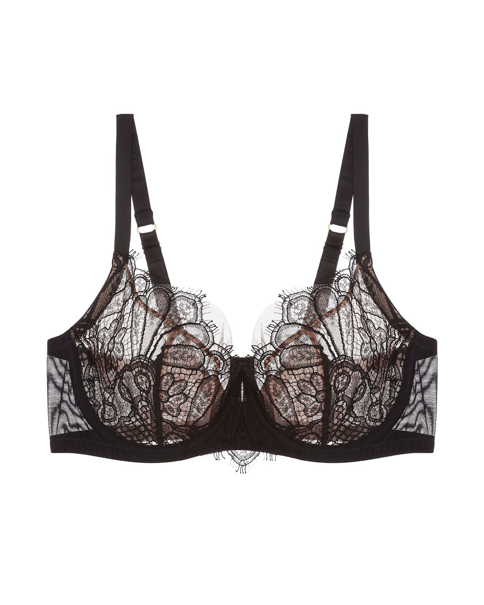 TeAmore Swan Leavers Lace Bra in black
