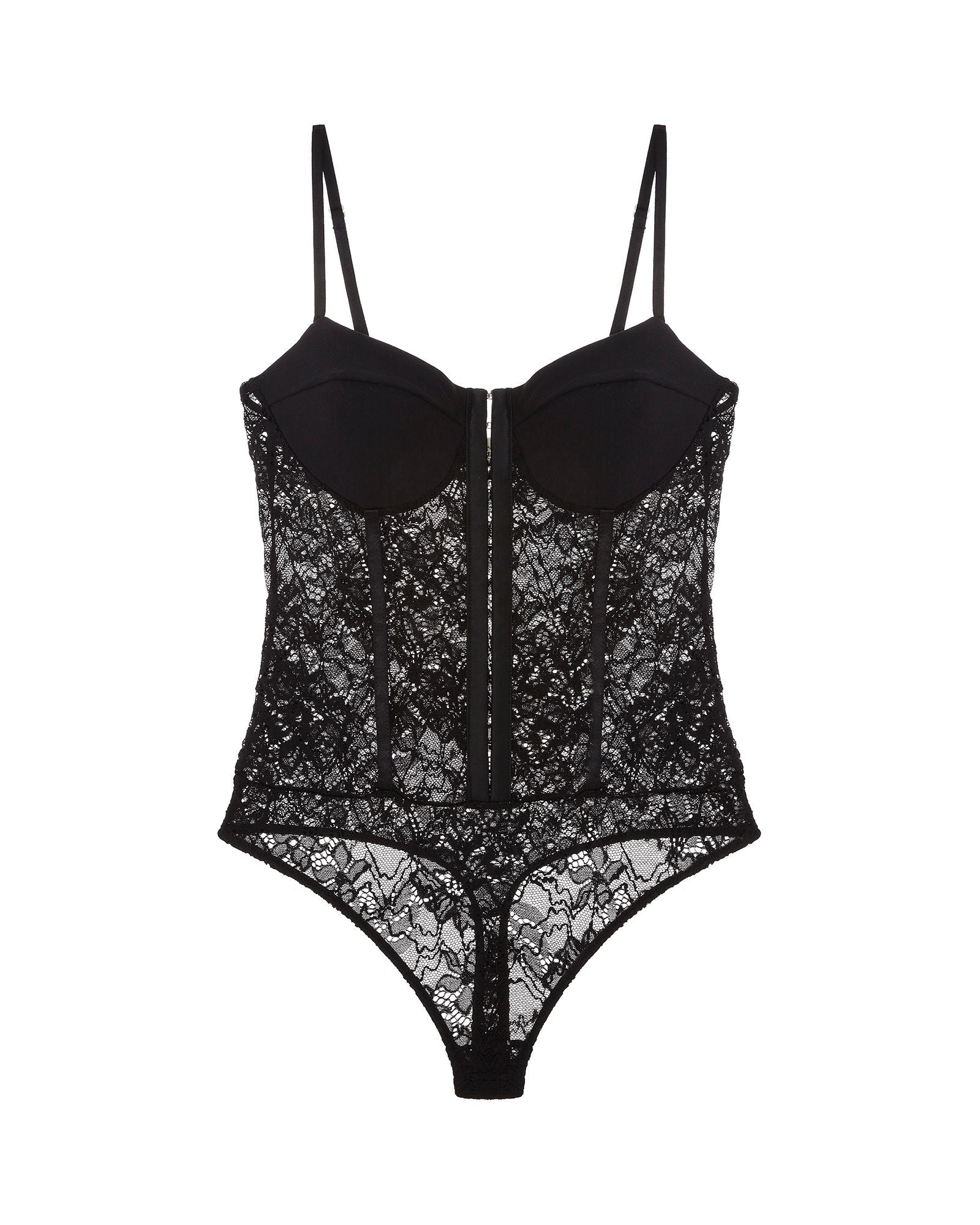 Free People Intimately FP Lace Night Rhythm Bodysuit in black