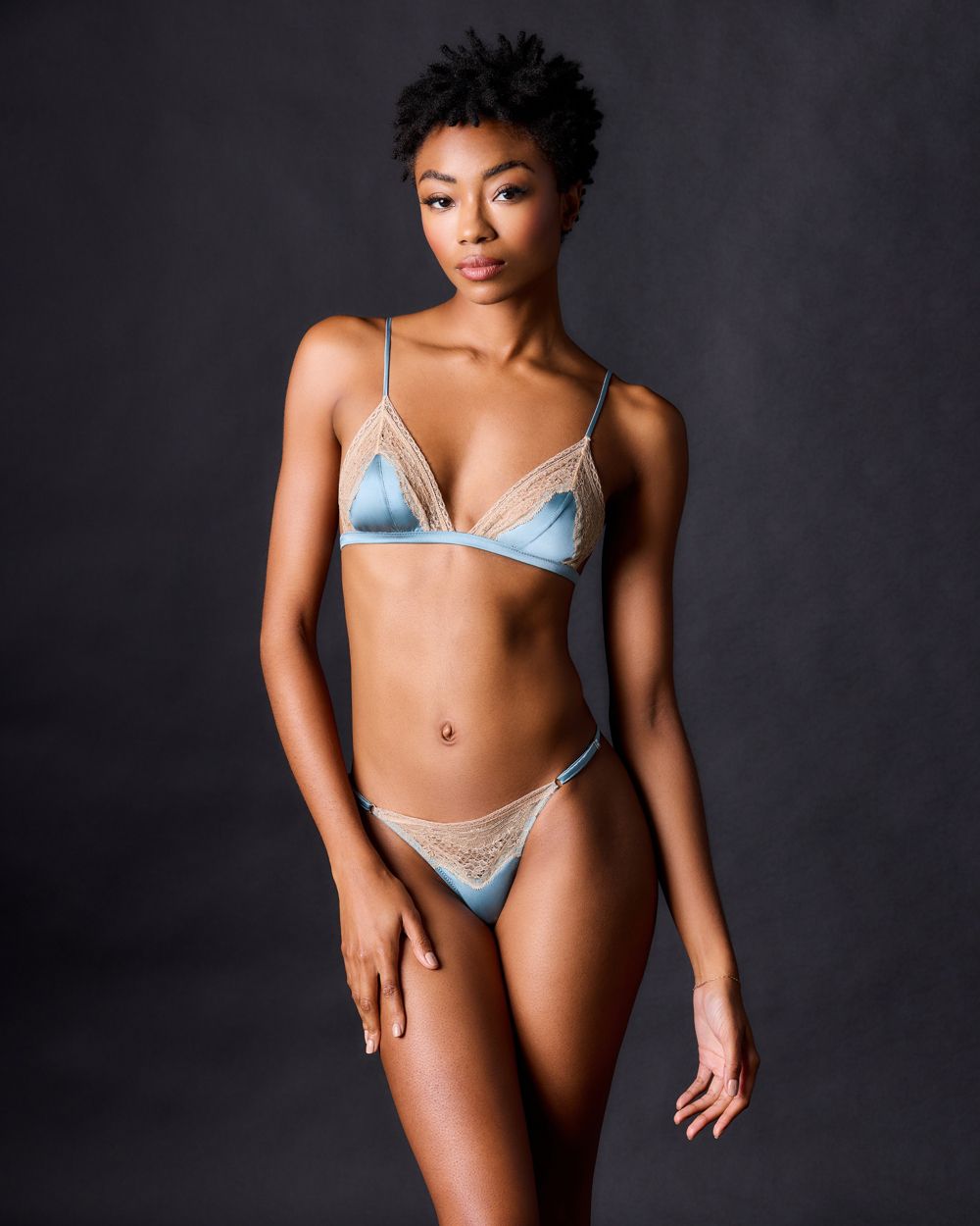 Kiki de Montparnasse Tiered Soft Bra in blue