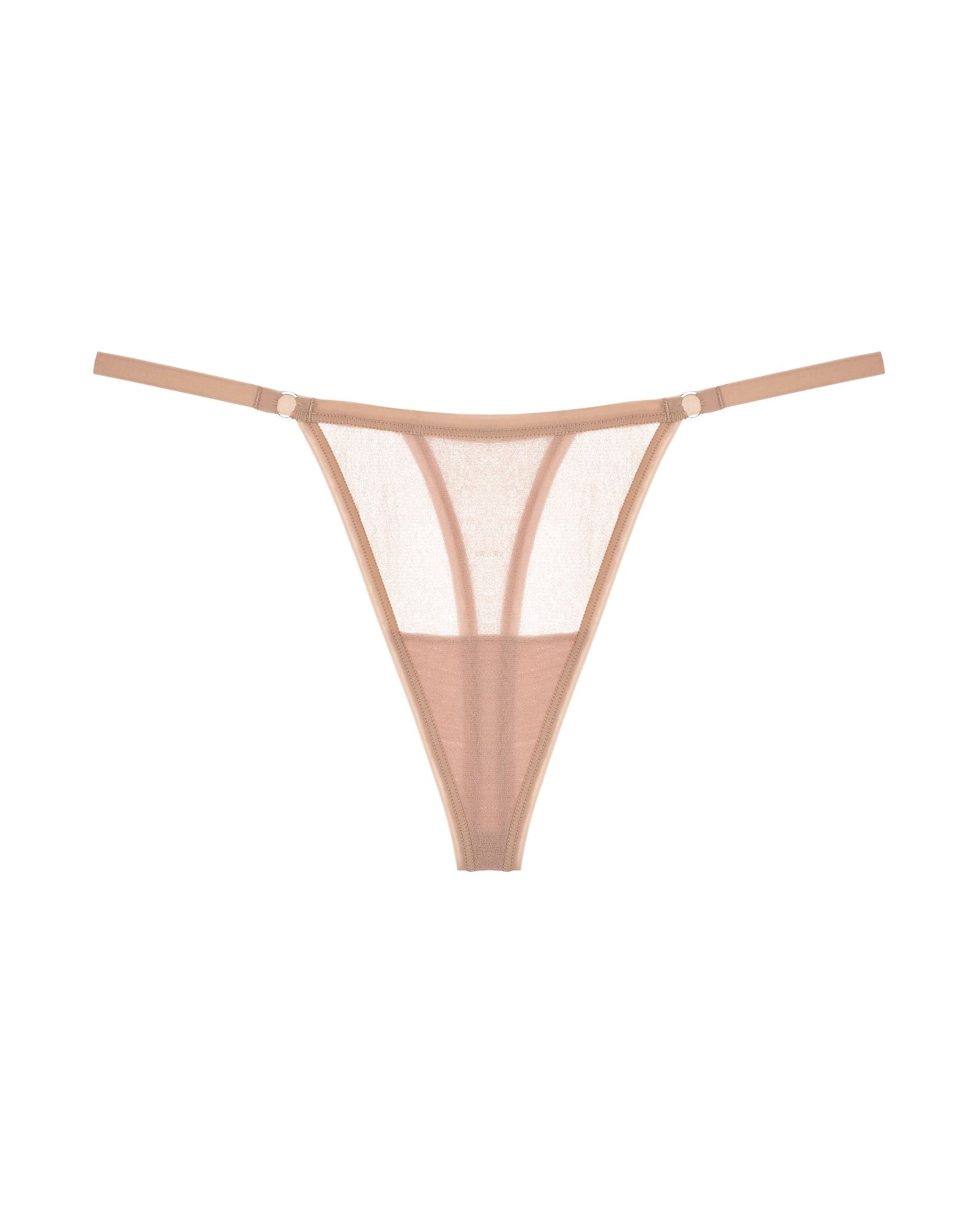 OnGossamer Mesh String Thong in beige