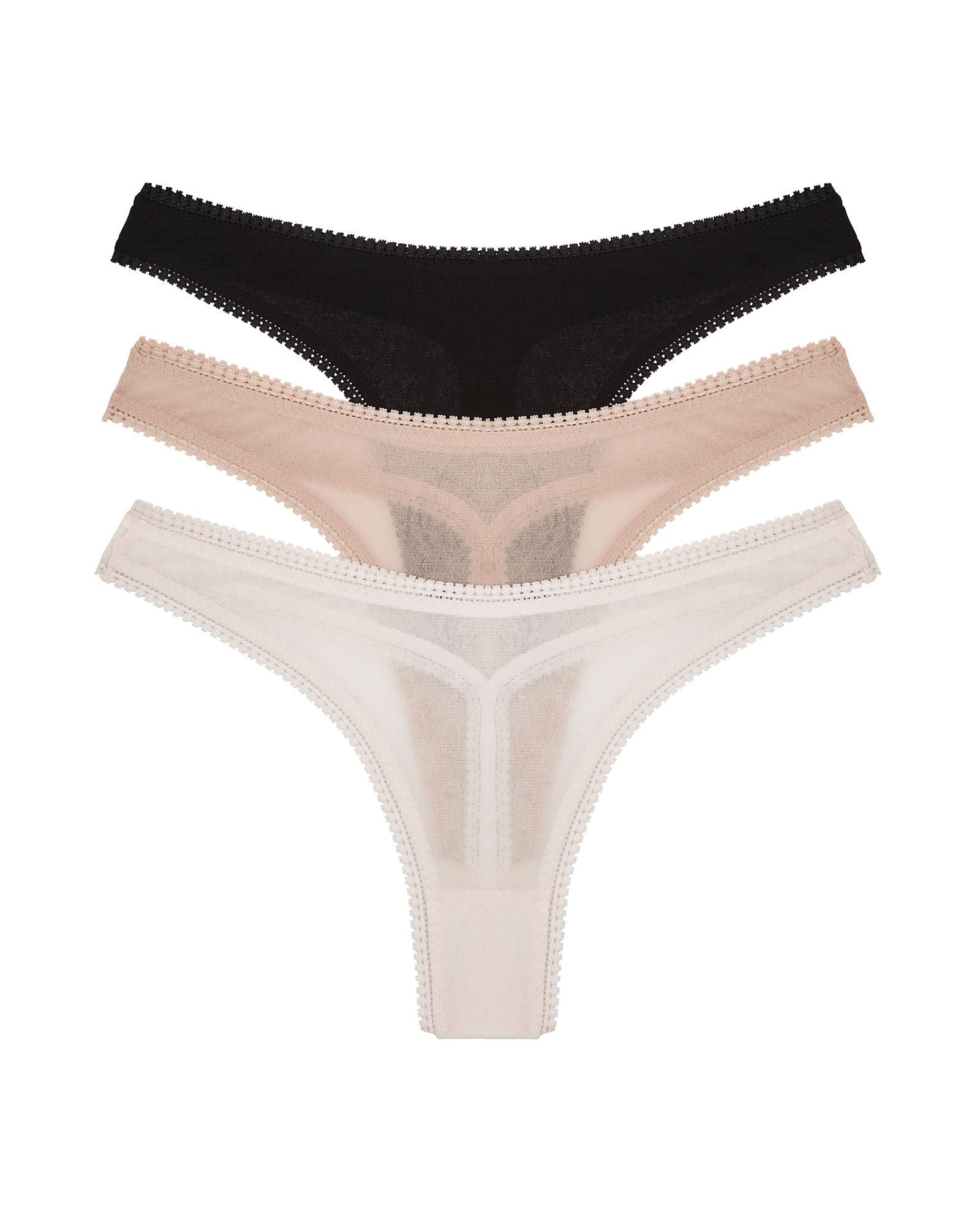 OnGossamer Mesh Hip-G 3 Pack in black