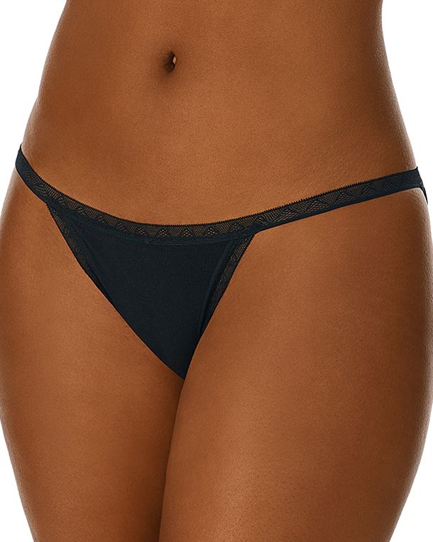 OnGossamer Cabana Cotton String Bikini in black