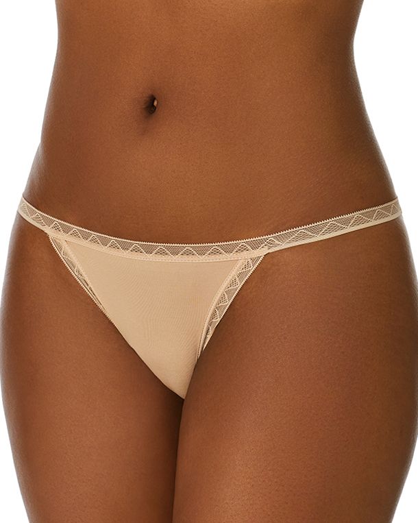 OnGossamer Cabana Cotton String Bikini in beige