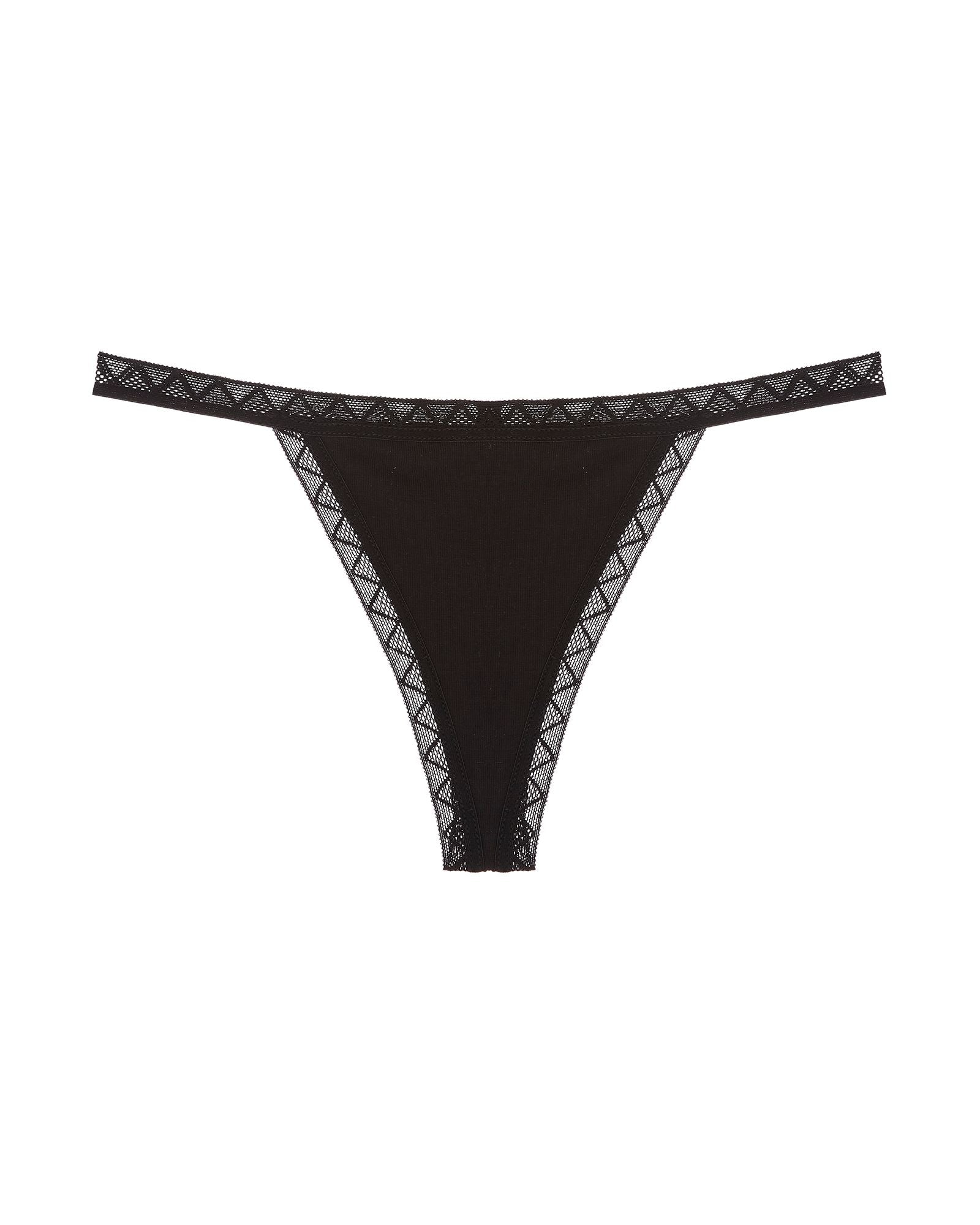 OnGossamer Cabana Cotton String Thong in black