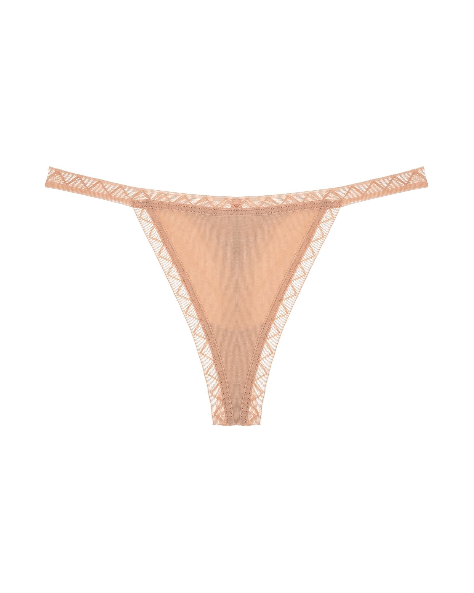 OnGossamer Cabana Cotton String Thong in beige