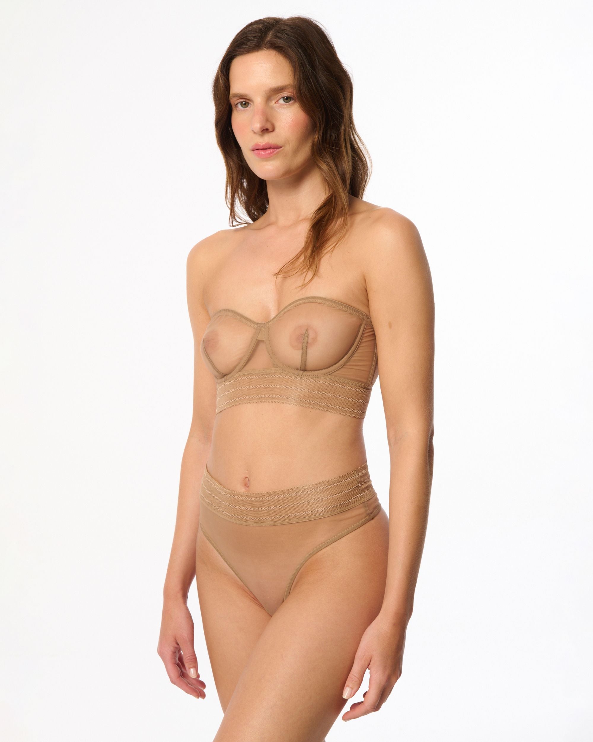 Else Bare Underwire Strapless Bra in brown