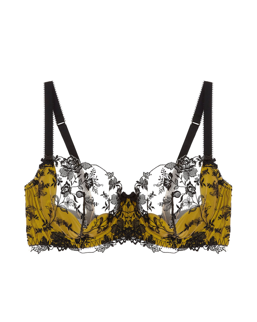 Dita Von Teese Victresse Thong In Black,chartreuse