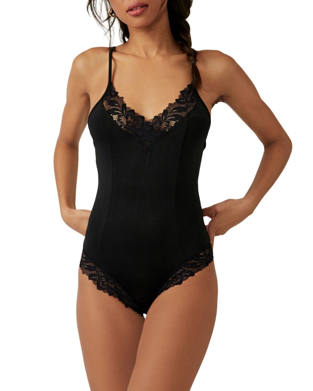 Free People Intimately FP Wild Bunch Bodysuit in black