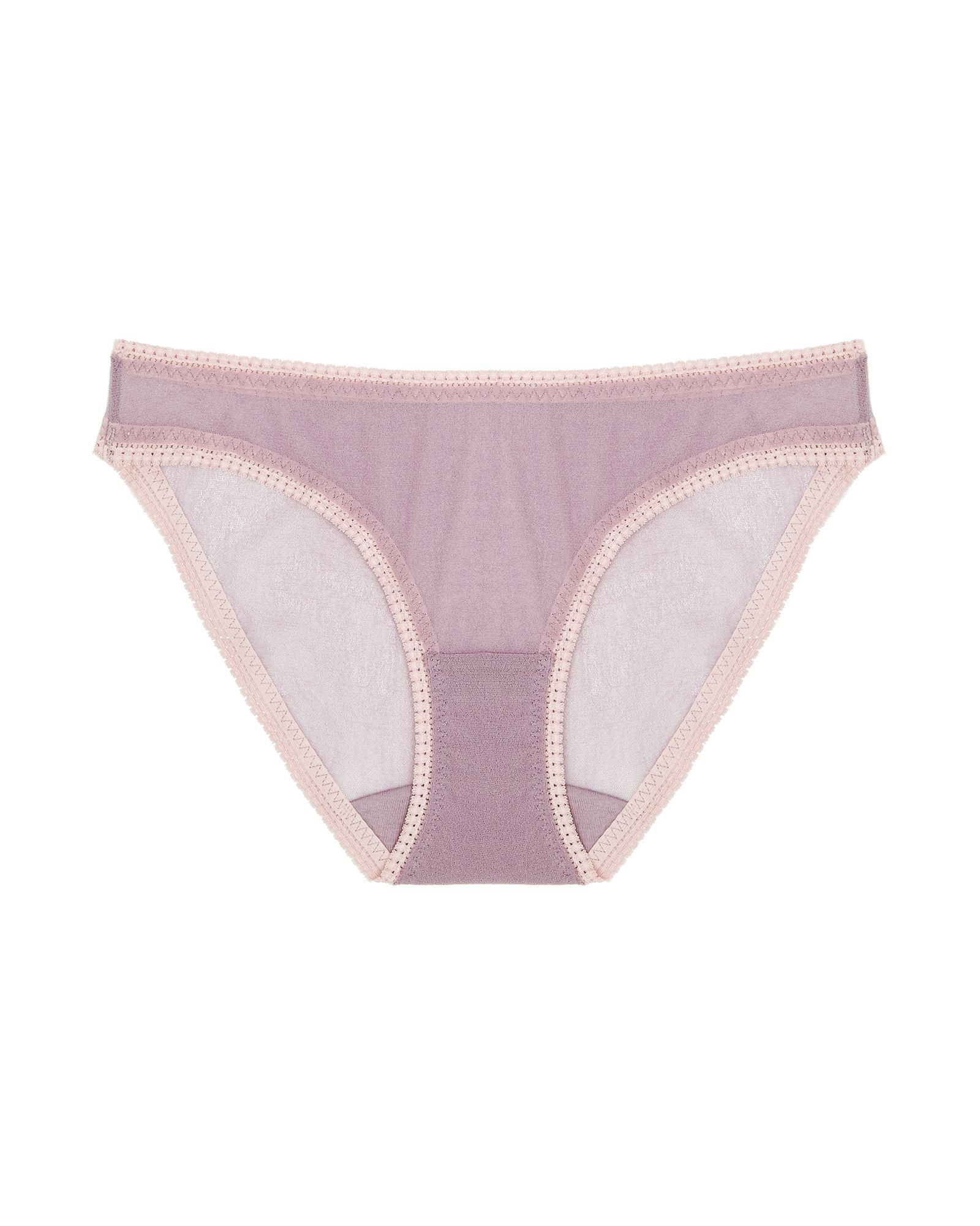 OnGossamer Solid Mesh Hip Bikini in purple