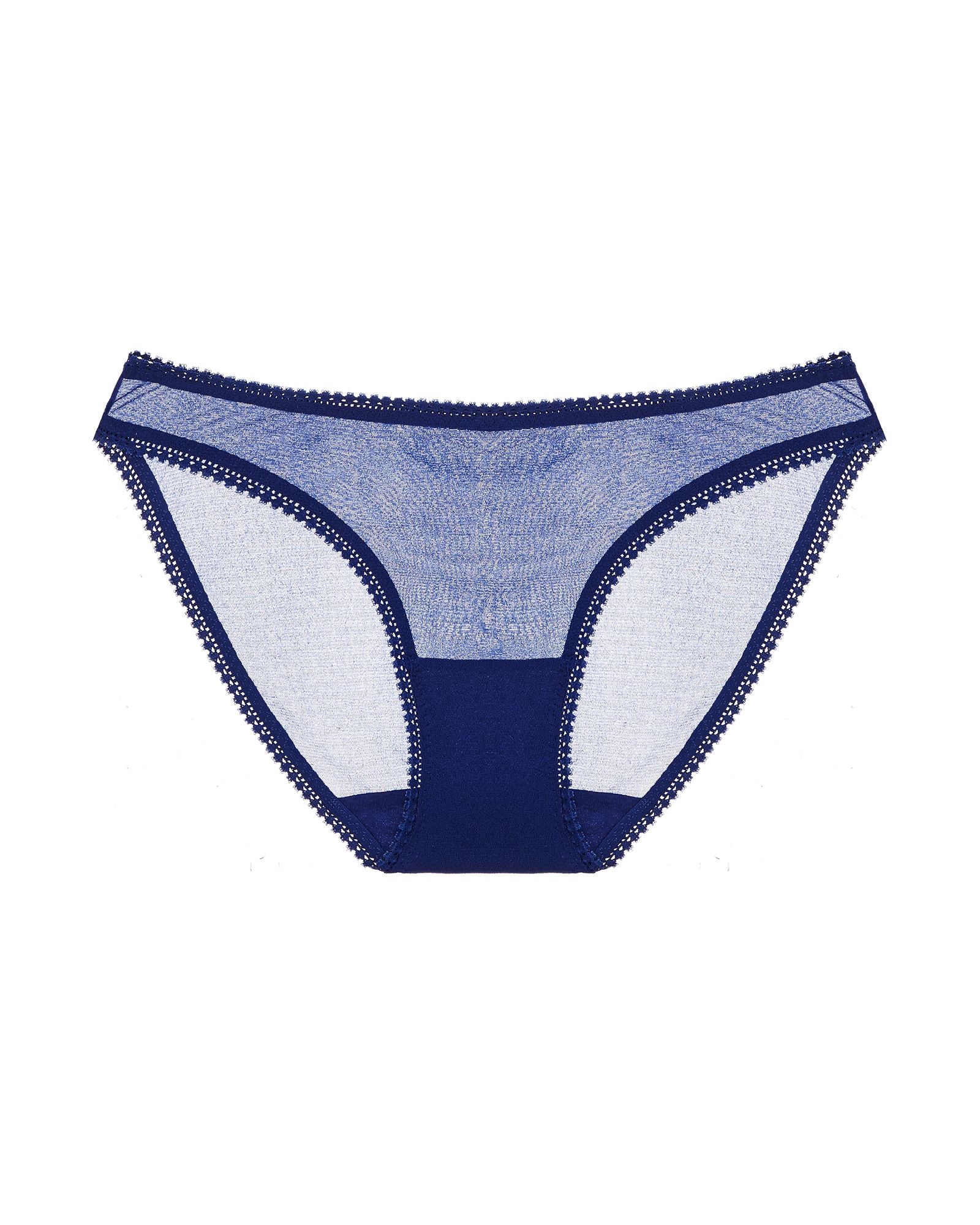 OnGossamer Solid Mesh Hip Bikini in blue
