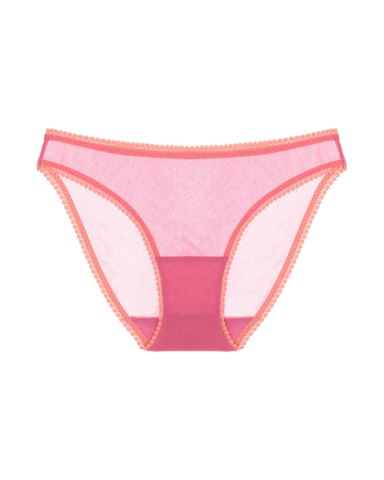 OnGossamer Solid Mesh Hip Bikini in pink