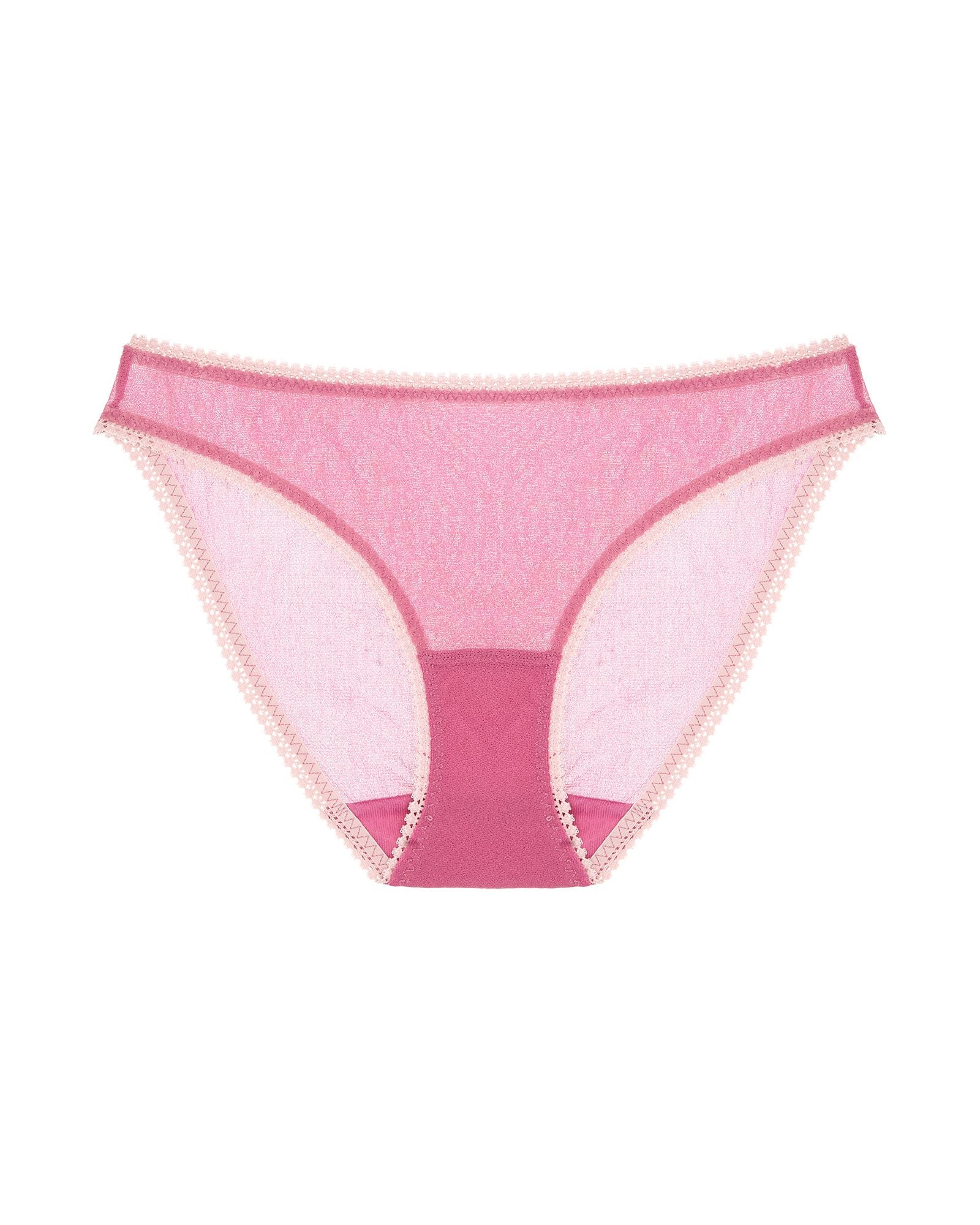 OnGossamer Solid Mesh Hip Bikini in pink