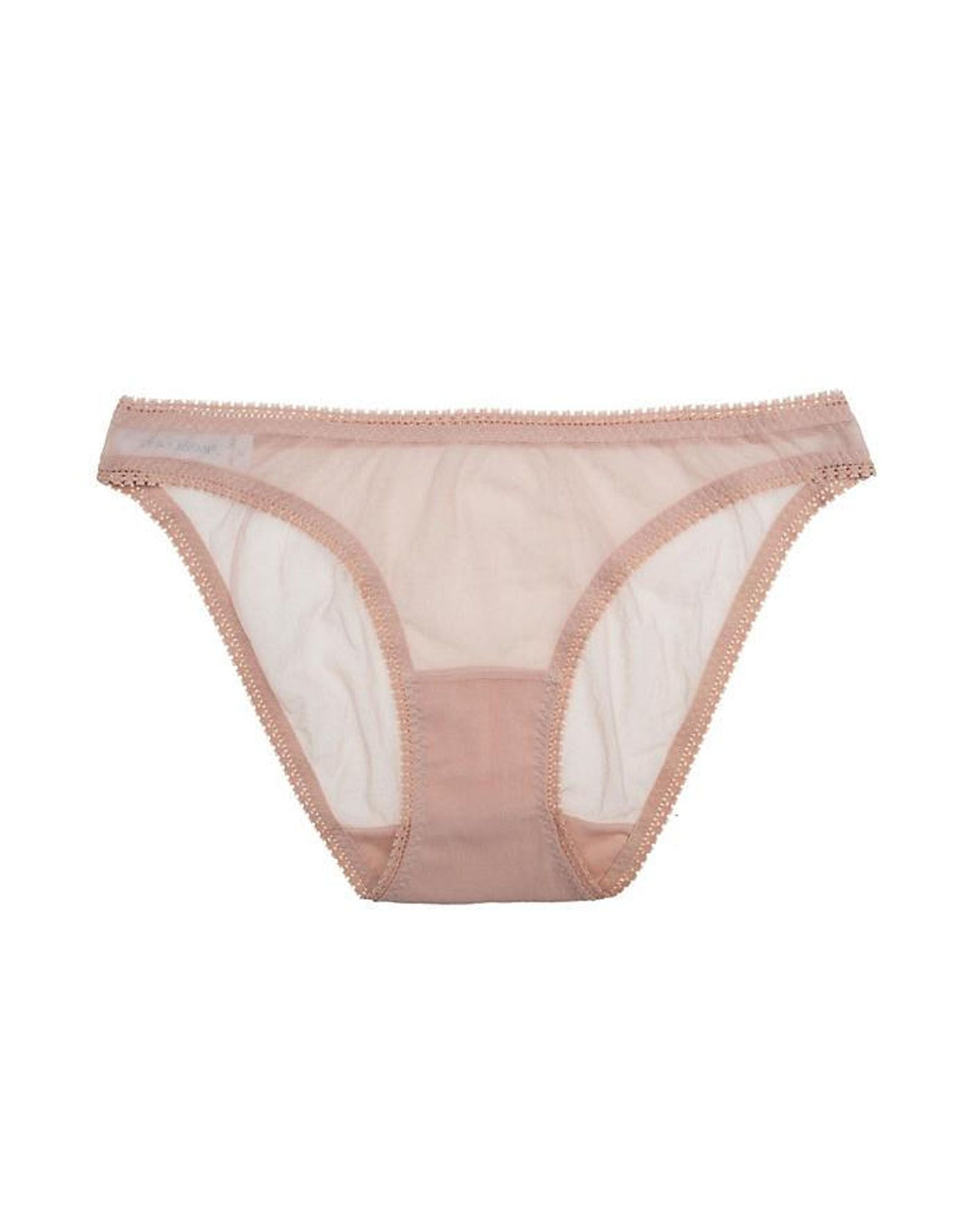 OnGossamer Solid Mesh Hip Bikini in beige