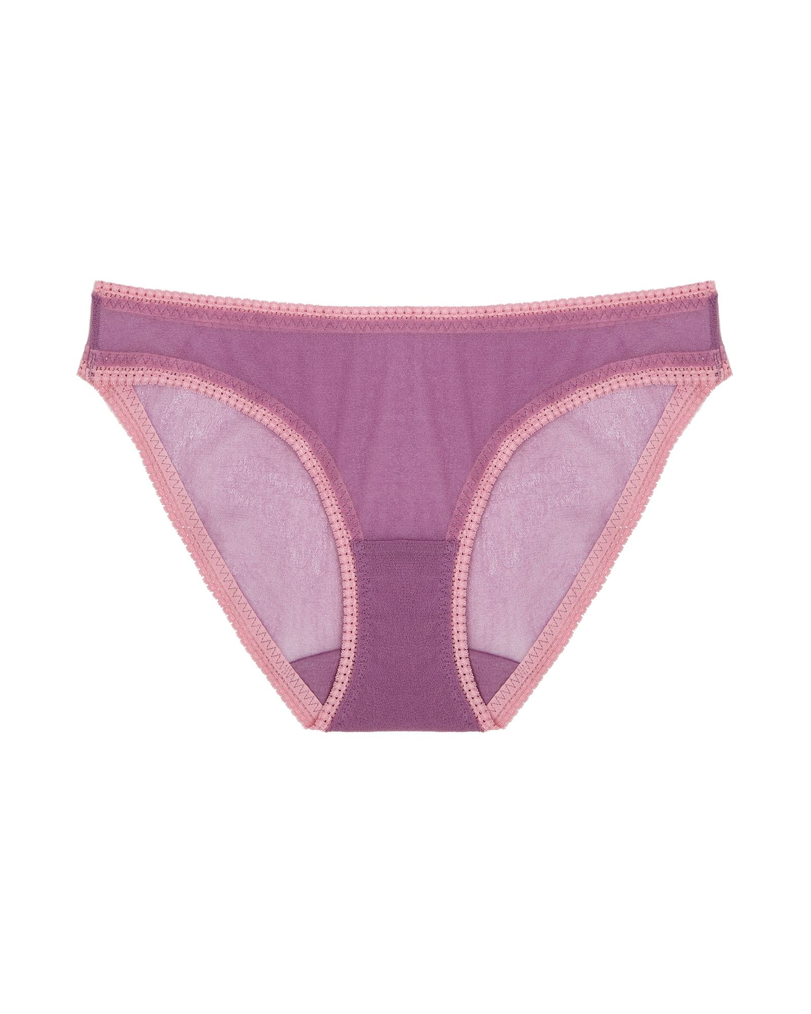 OnGossamer Solid Mesh Hip Bikini in pink