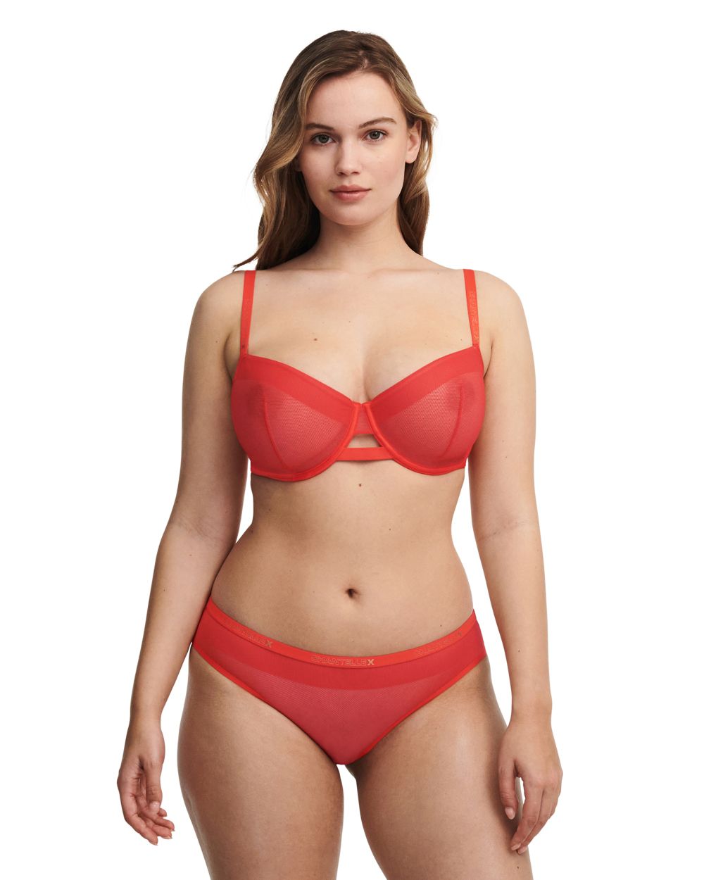 Chantelle X Xpose Unlined Demi Bra in red