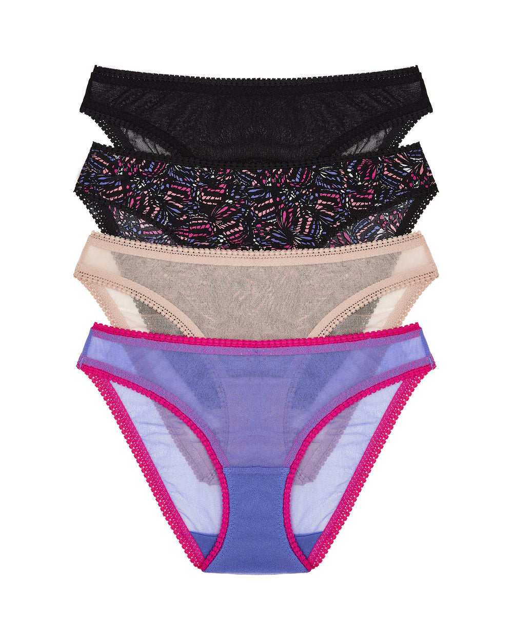 OnGossamer 4 Pack Hip Bikini in black