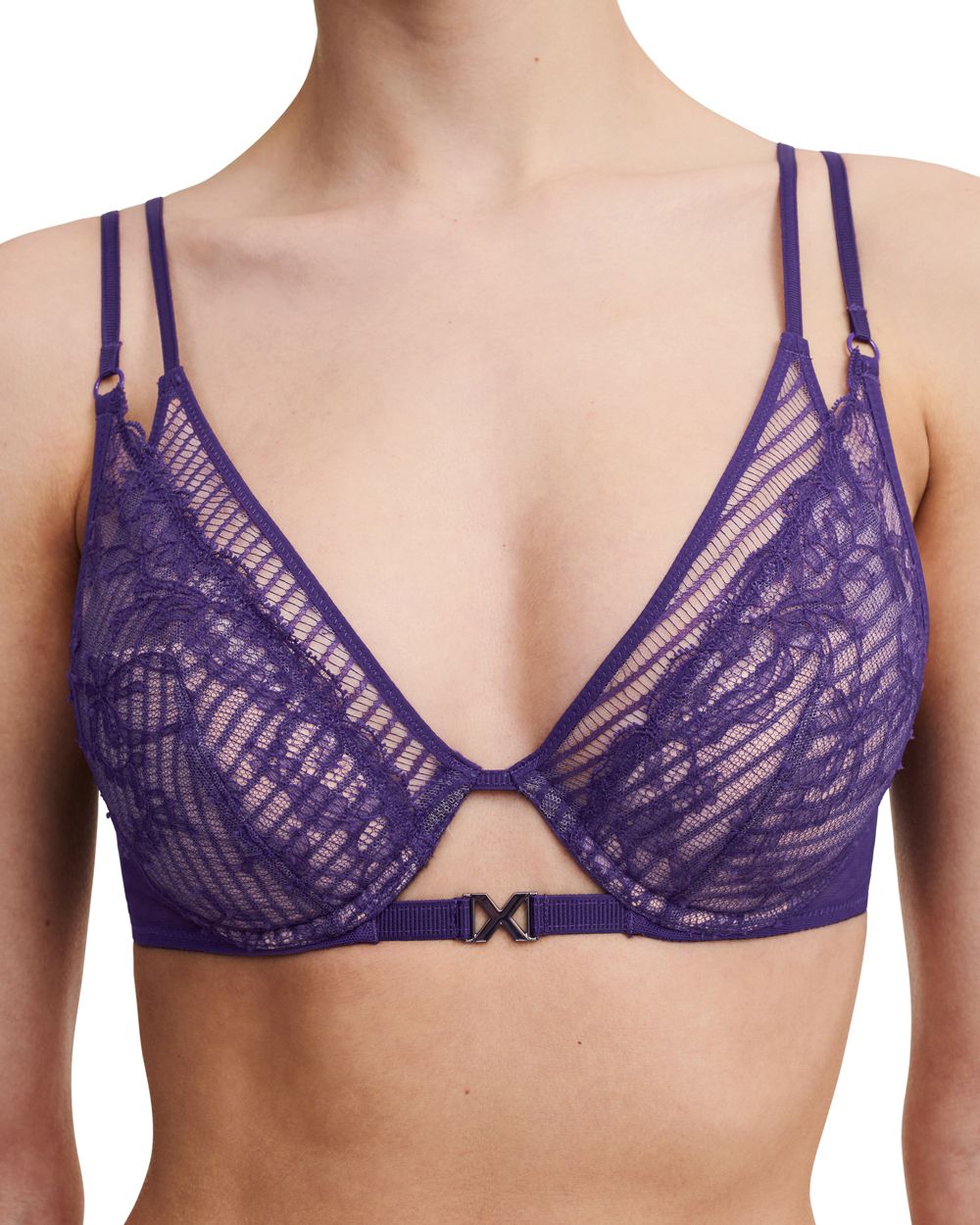 Chantelle X Txture Plunge Underwire Bra in purple