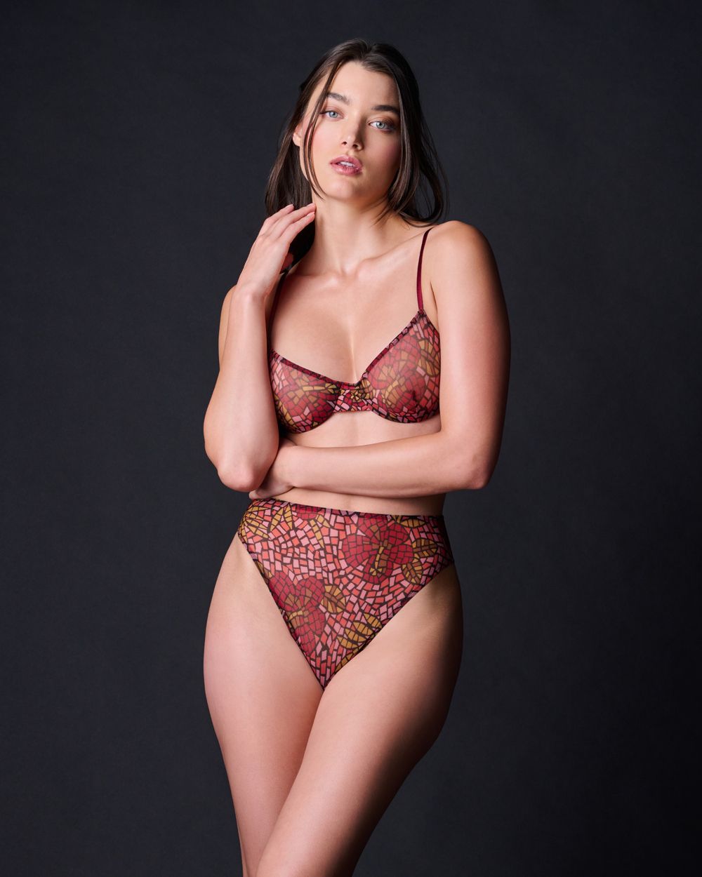 Only Hearts Stained Glass Underwire Bra in red