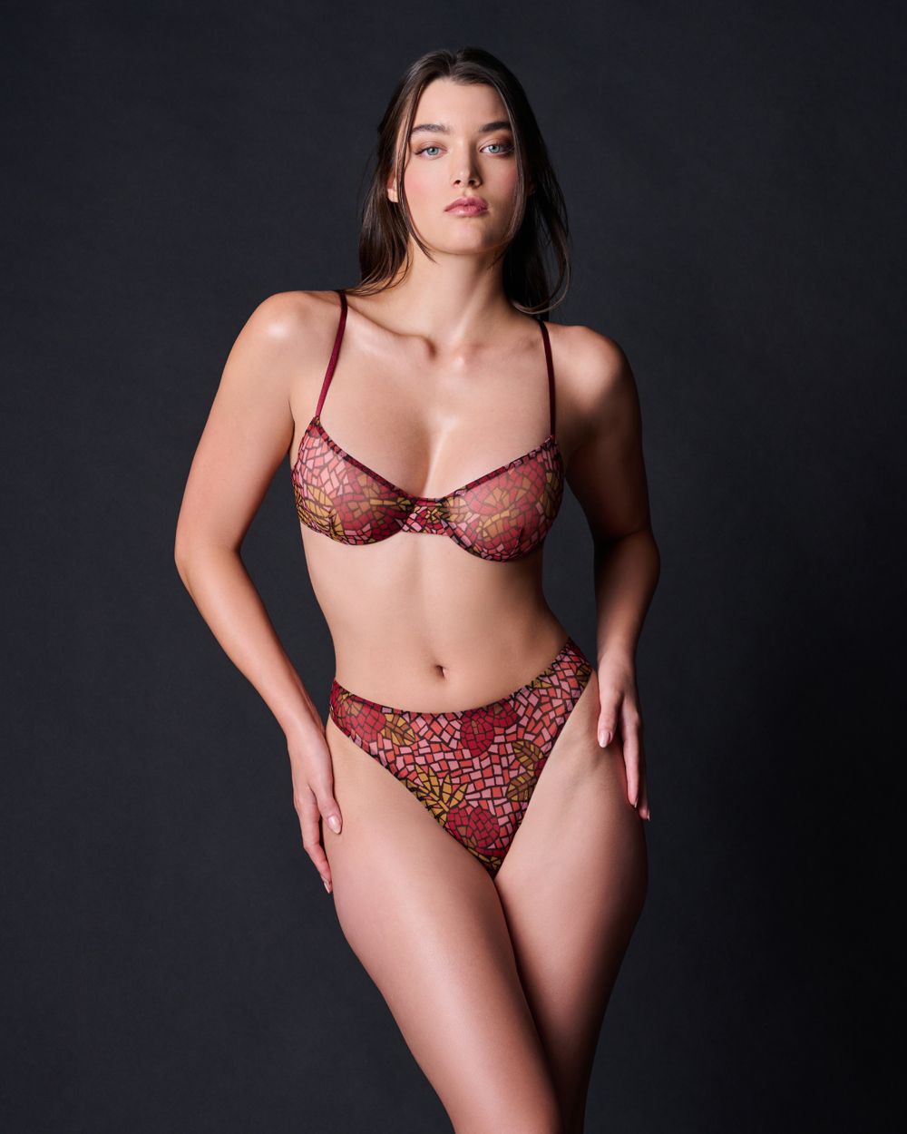 Only Hearts Stained Glass Thong in red