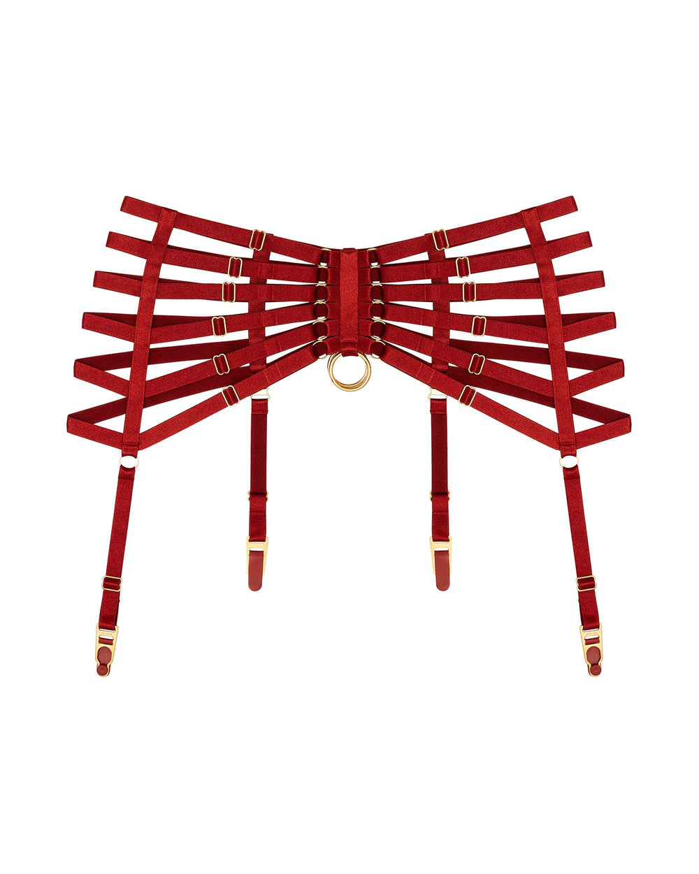 Bordelle Bondage Webbed Suspender in red