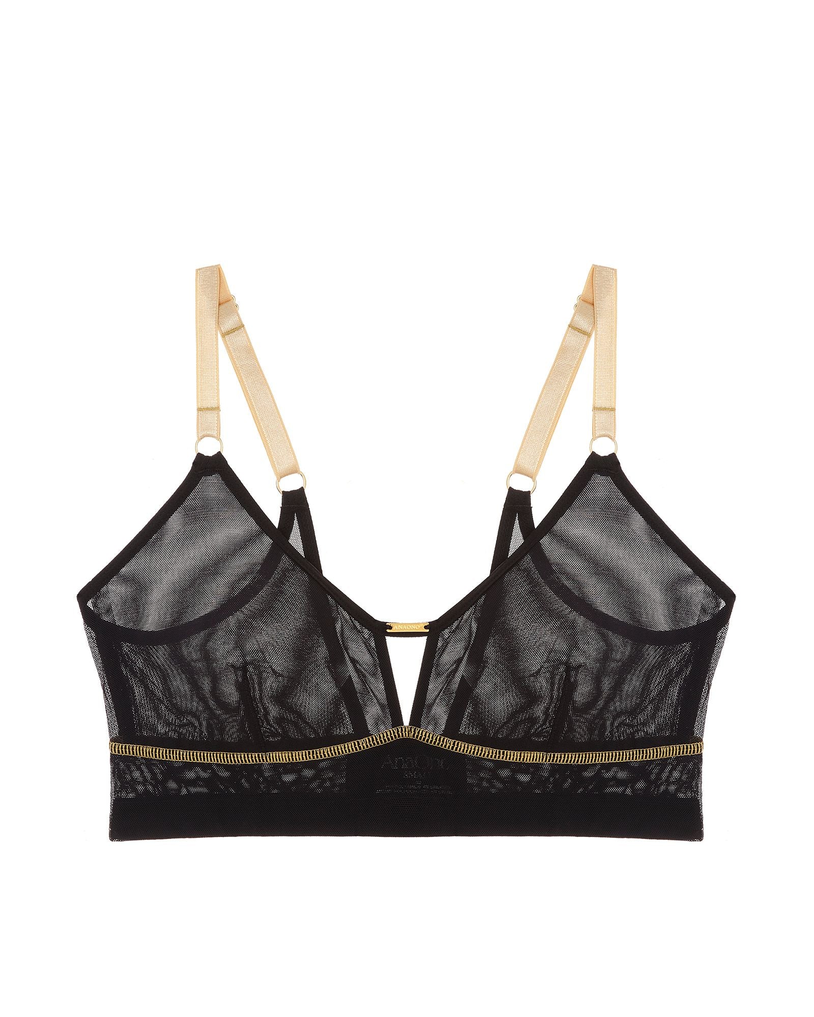 AnaOno Victoria Pocketed Mesh Bralette in black