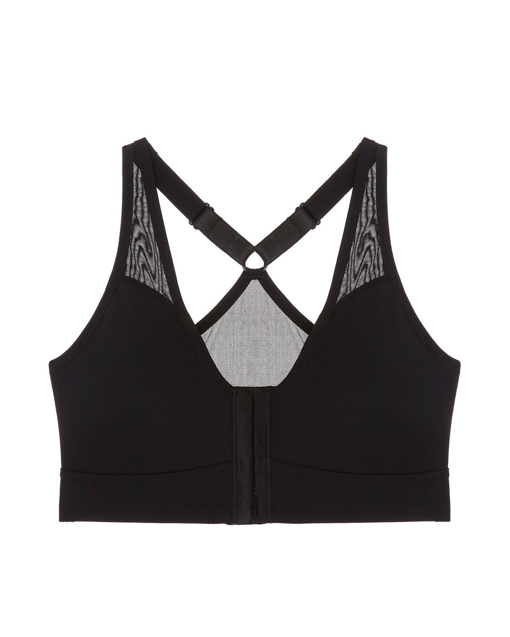 AnaOno Bianca Pocketed Compression Front Close Wireless Bra in black