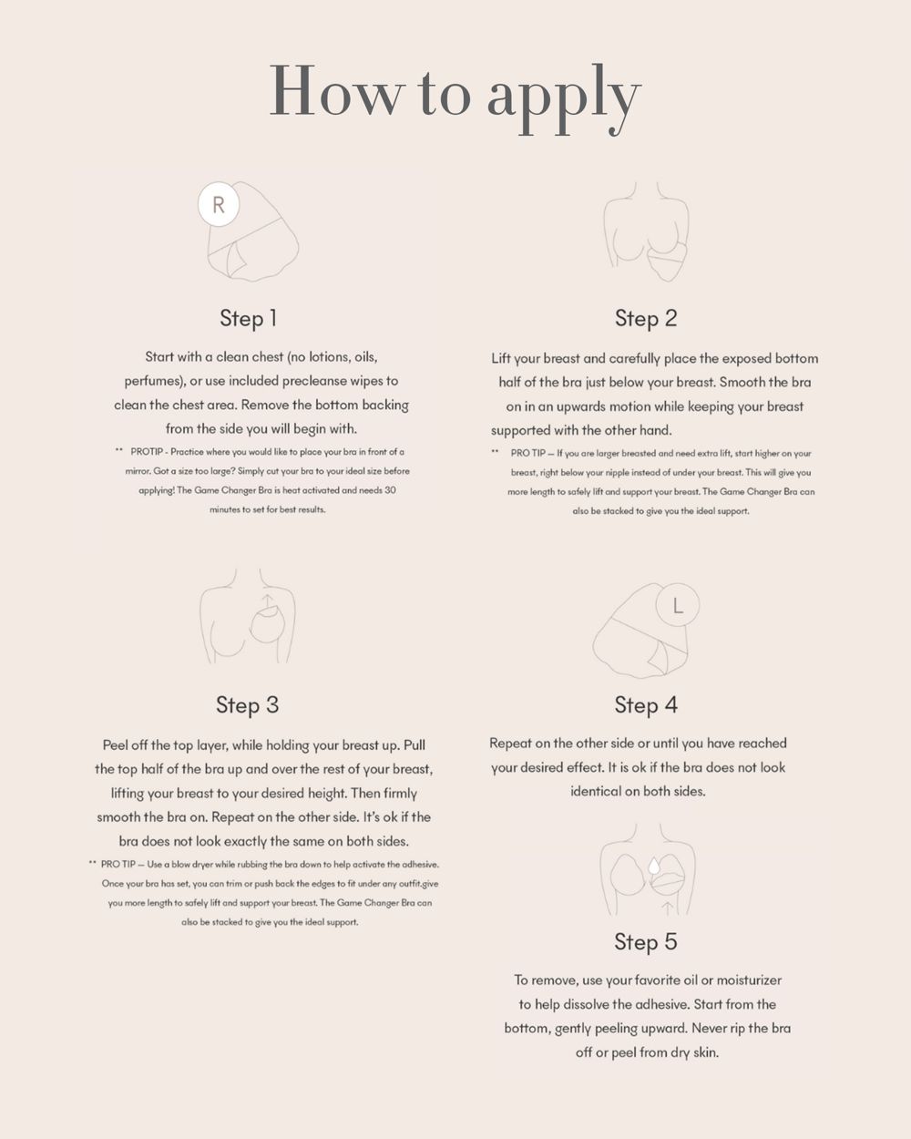 Nood Game Changer Adhesive Bra 4 Pack in brown