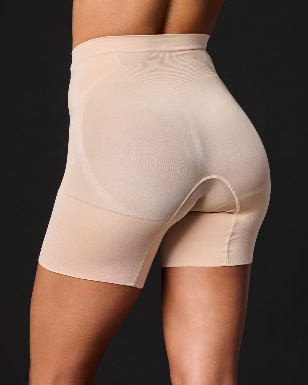 Spanx OnCore Mid Thigh Short in beige