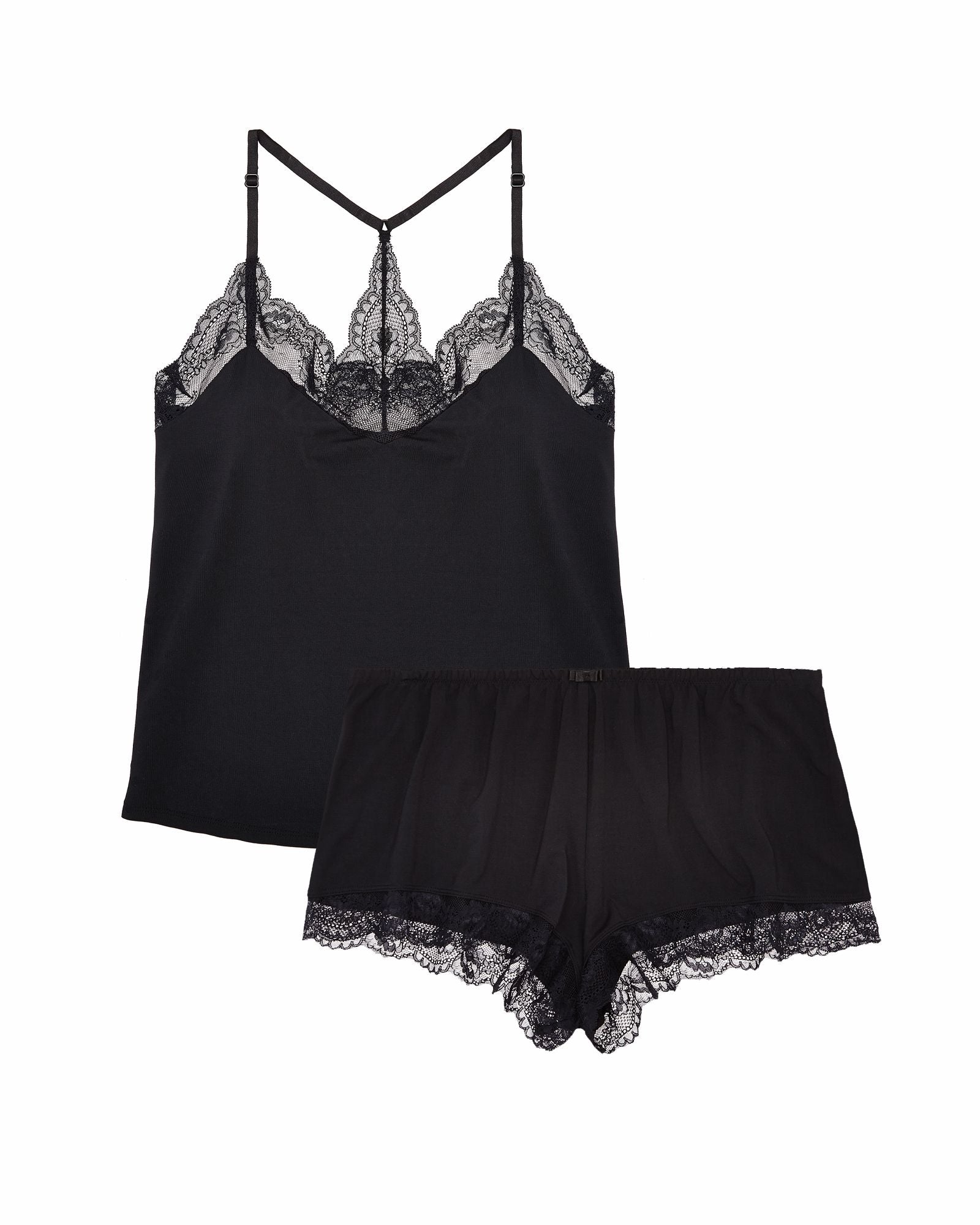 Journelle Emma Cami Tap Short Set in black