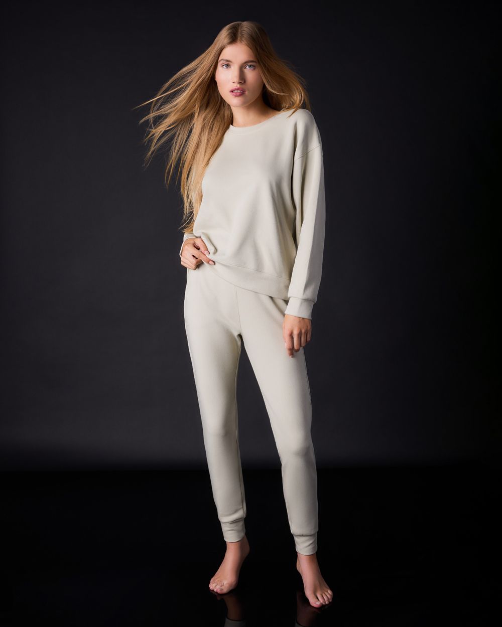 Journelle Sienna Sweatshirt Jogger Set in beige
