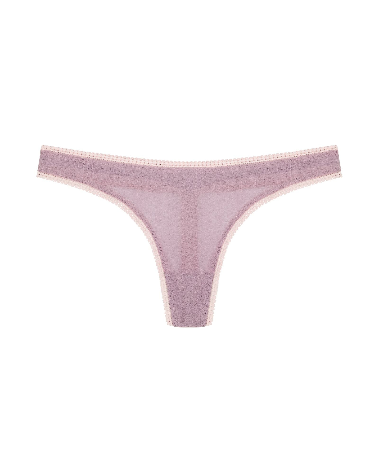 OnGossamer Solid Mesh Hip-G Thong in purple