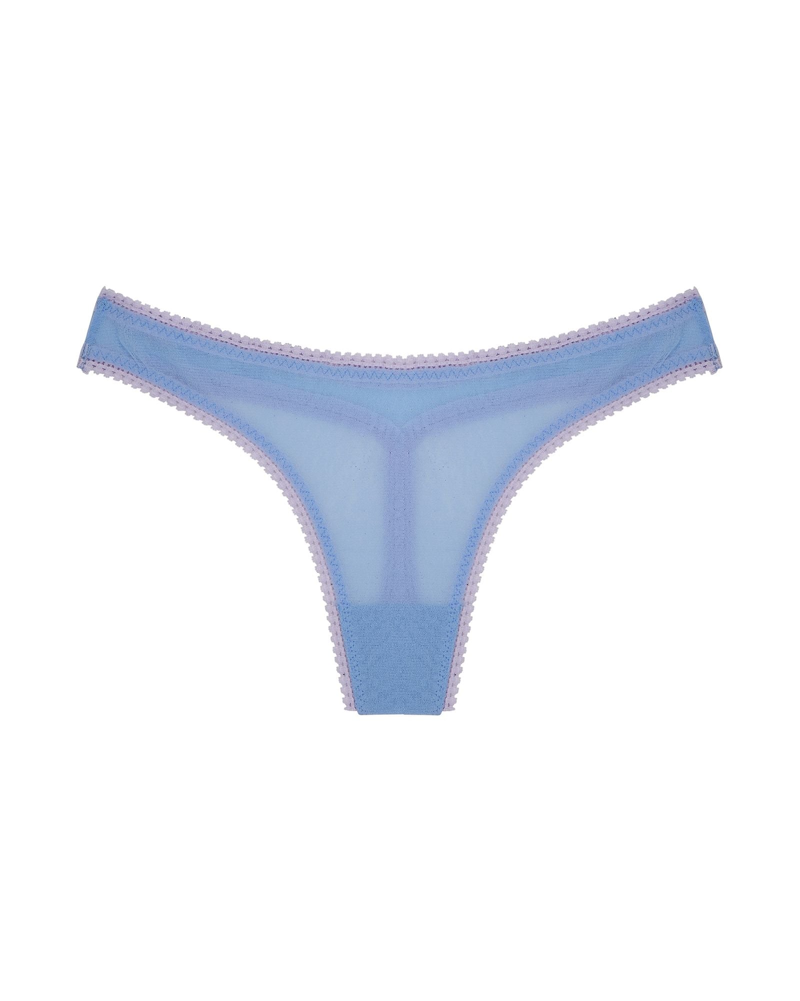 OnGossamer Solid Mesh Hip-G Thong in blue