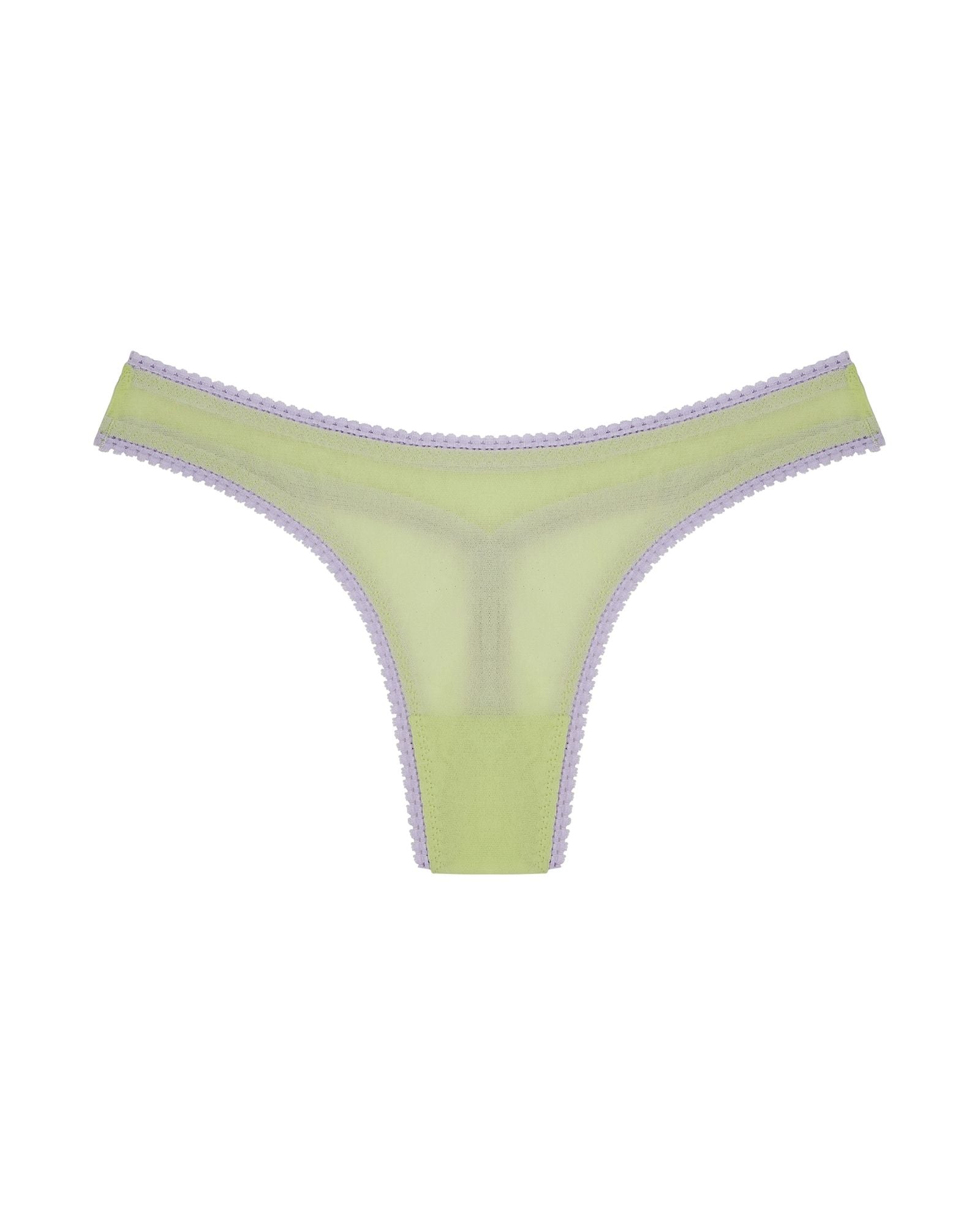 OnGossamer Solid Mesh Hip-G Thong in green