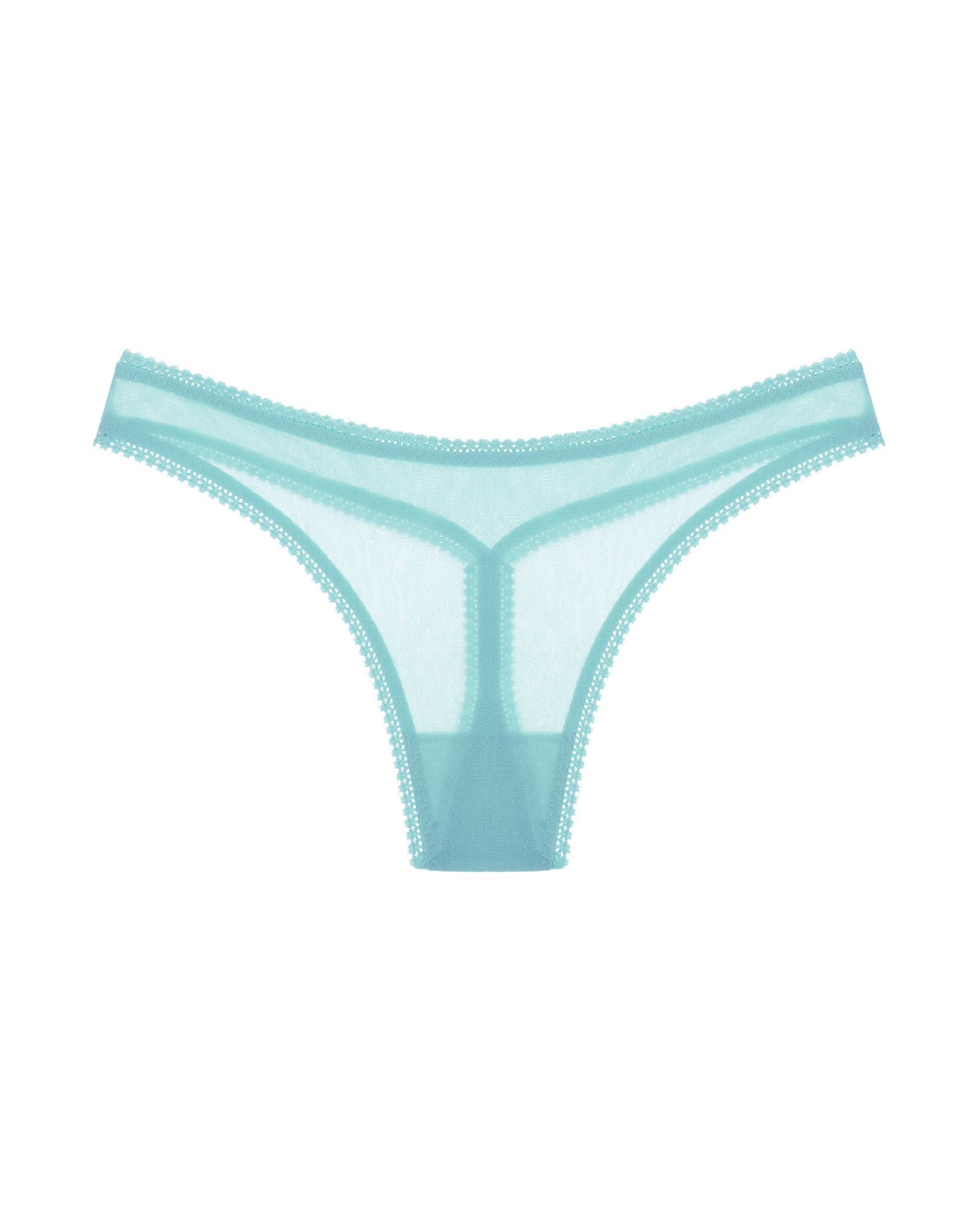 OnGossamer Solid Mesh Hip-G Thong in blue