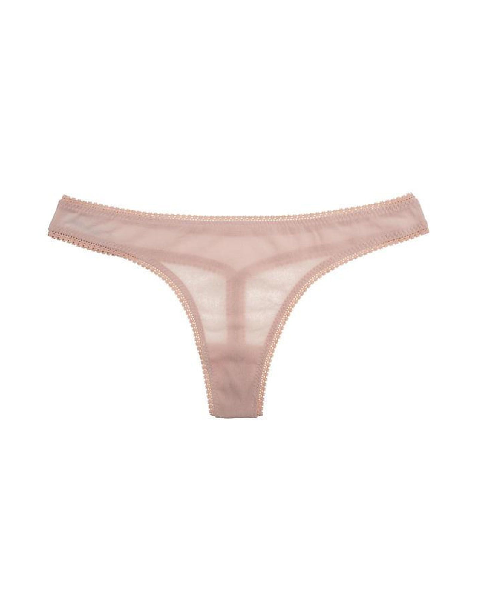 OnGossamer Solid Mesh Hip-G Thong in beige