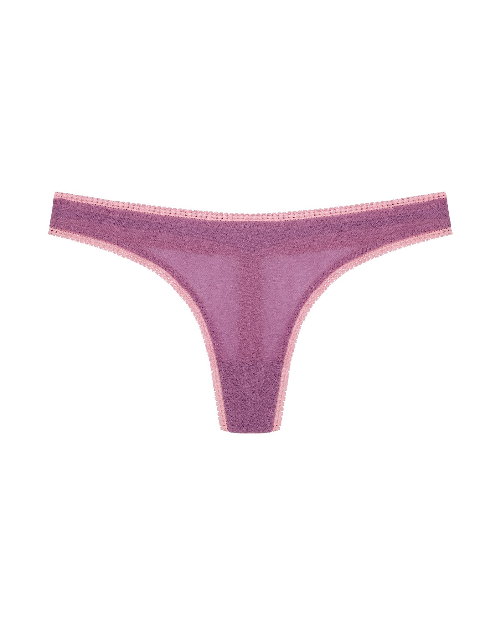 OnGossamer Solid Mesh Hip-G Thong in pink