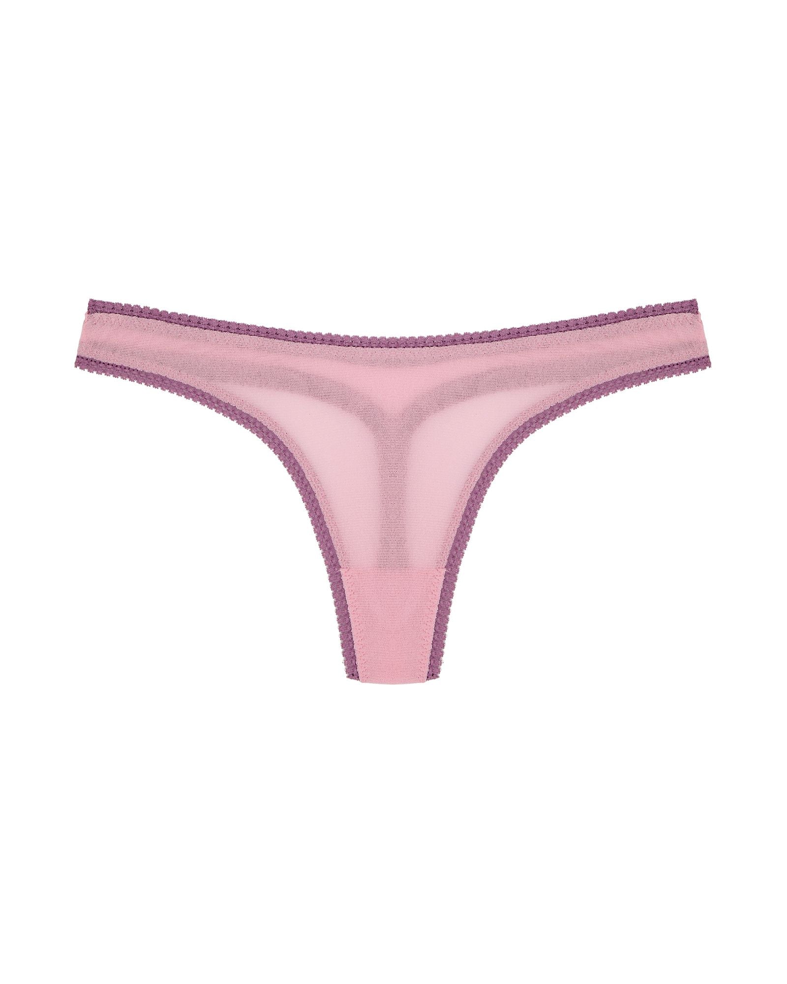 OnGossamer Solid Mesh Hip-G Thong in pink