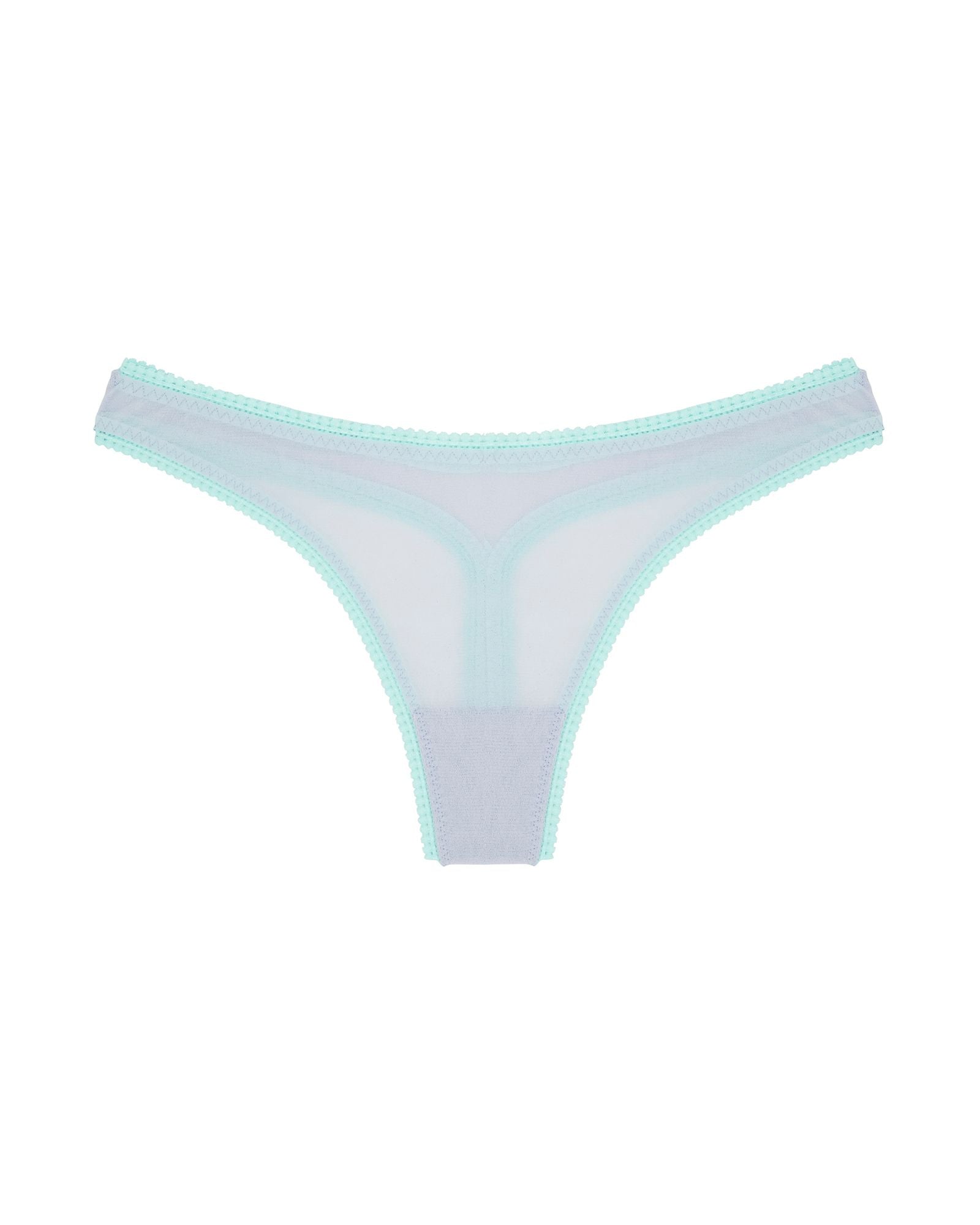 OnGossamer Solid Mesh Hip-G Thong in blue