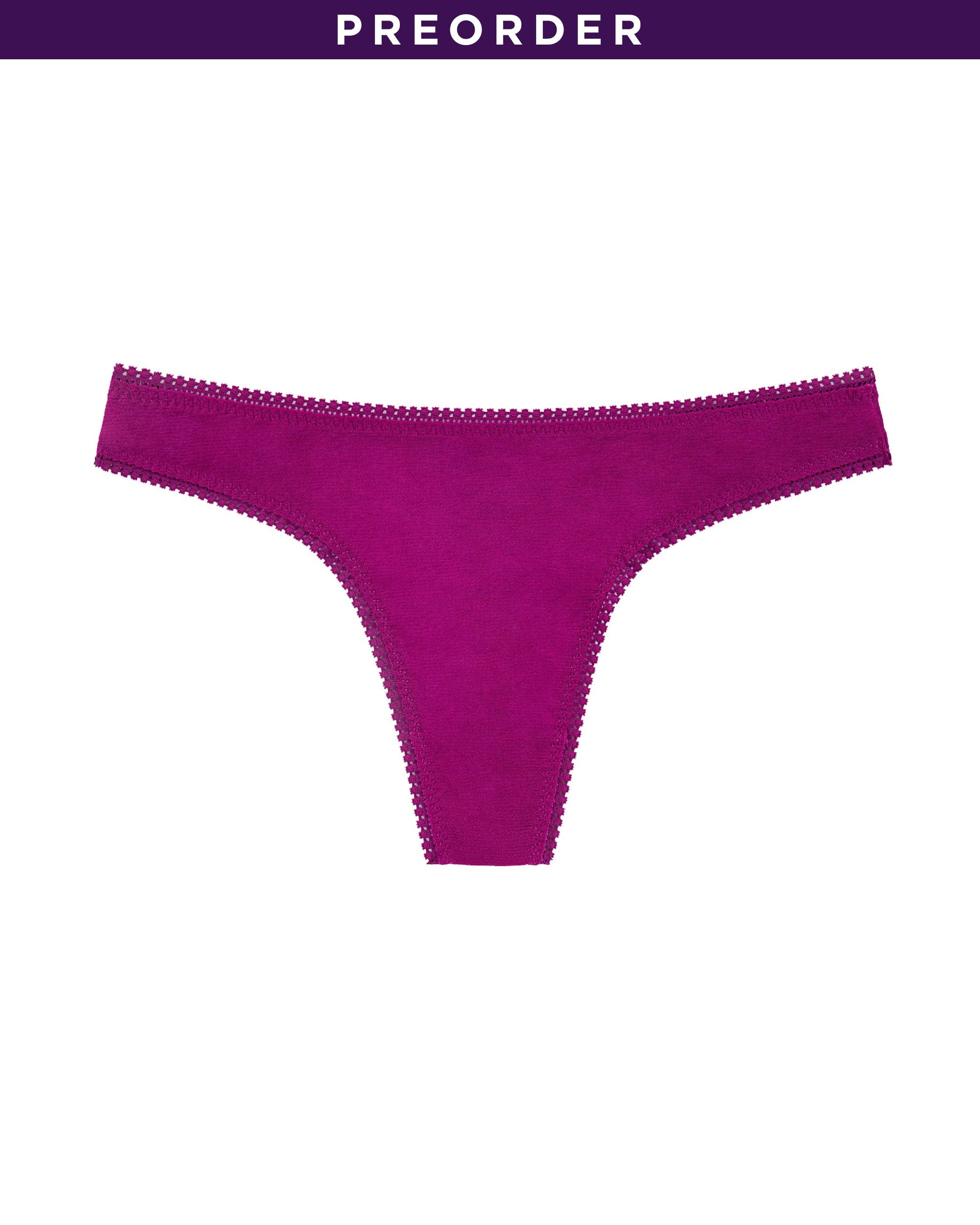 OnGossamer Solid Mesh Hip-G Thong in purple