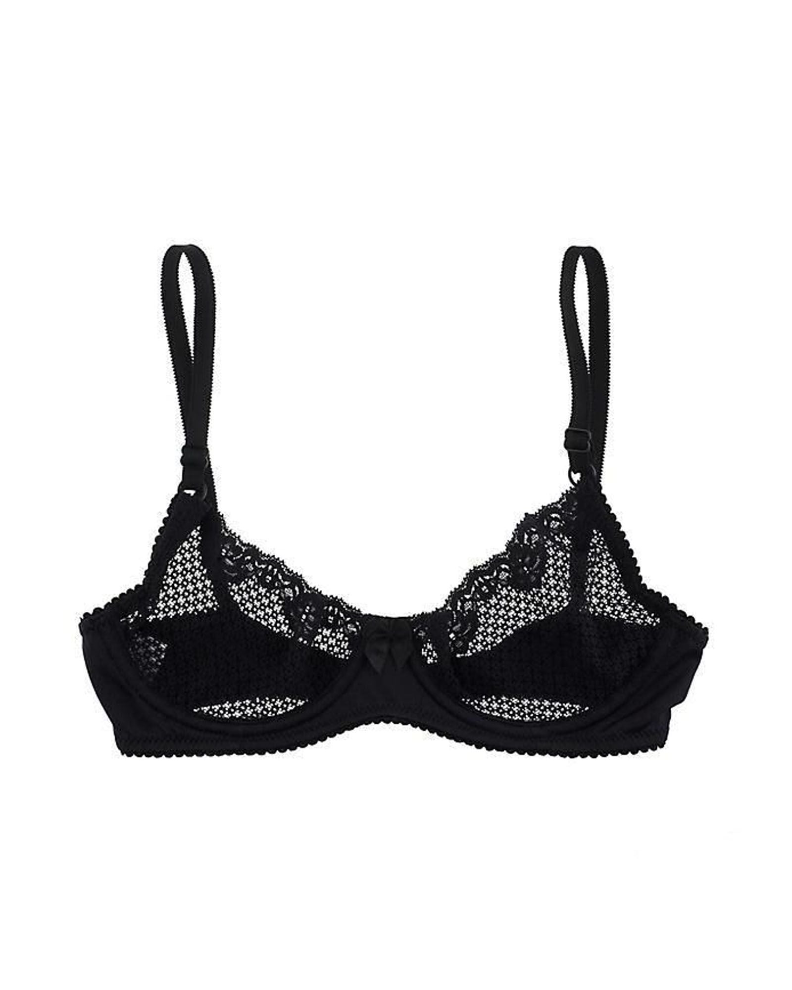 Timpa Duet Lace Underwire Demi Bra in black